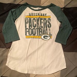 Youth Green Bay Packers NFL Shirt 3/4 Sleeve Size XL / Size 14 Youth